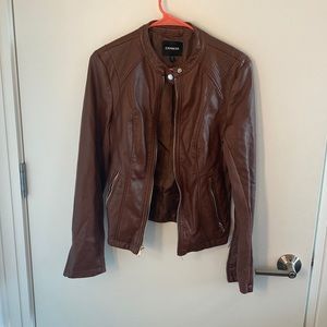 Brown leather jacket